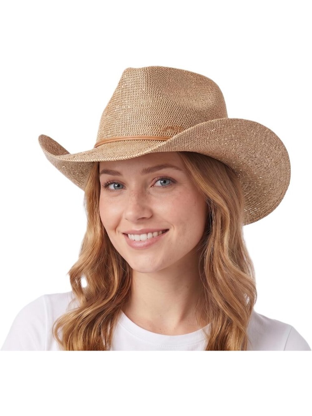 Women's Gold Sparkly Sequin Suede String Trim Party Cowboy Western Hat